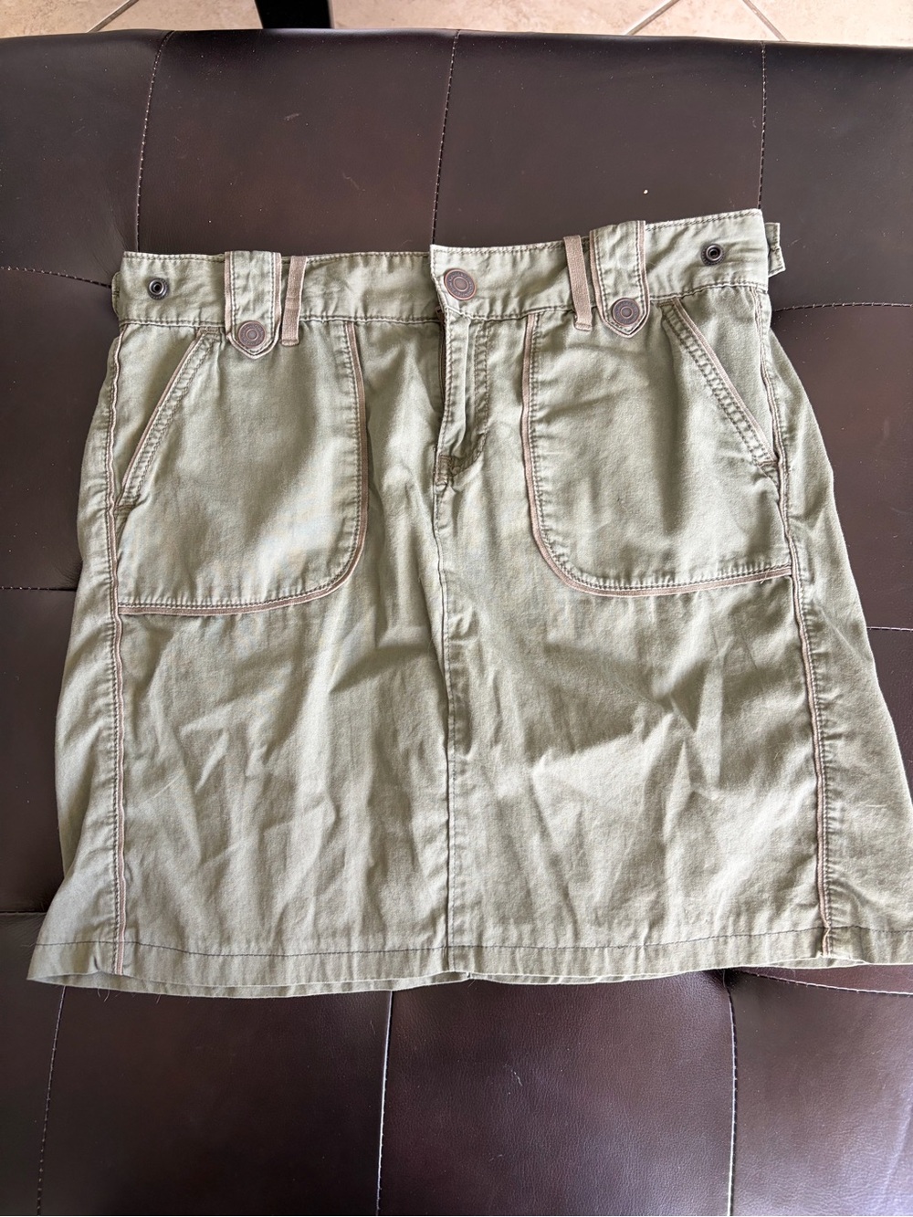Calvin Klein Jeans Olive Green Cargo Utility Mini Skirt Size 4 Y2K Military